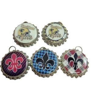 New Orleans Saints bottle cap charms